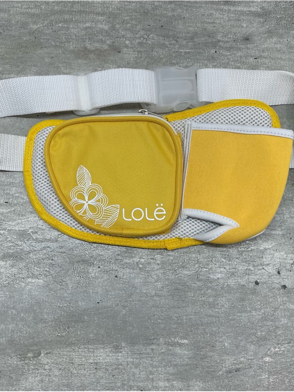 Lole Running Belt Womens OS Yellow Excellent‎ Floral Logo Fanny Pack